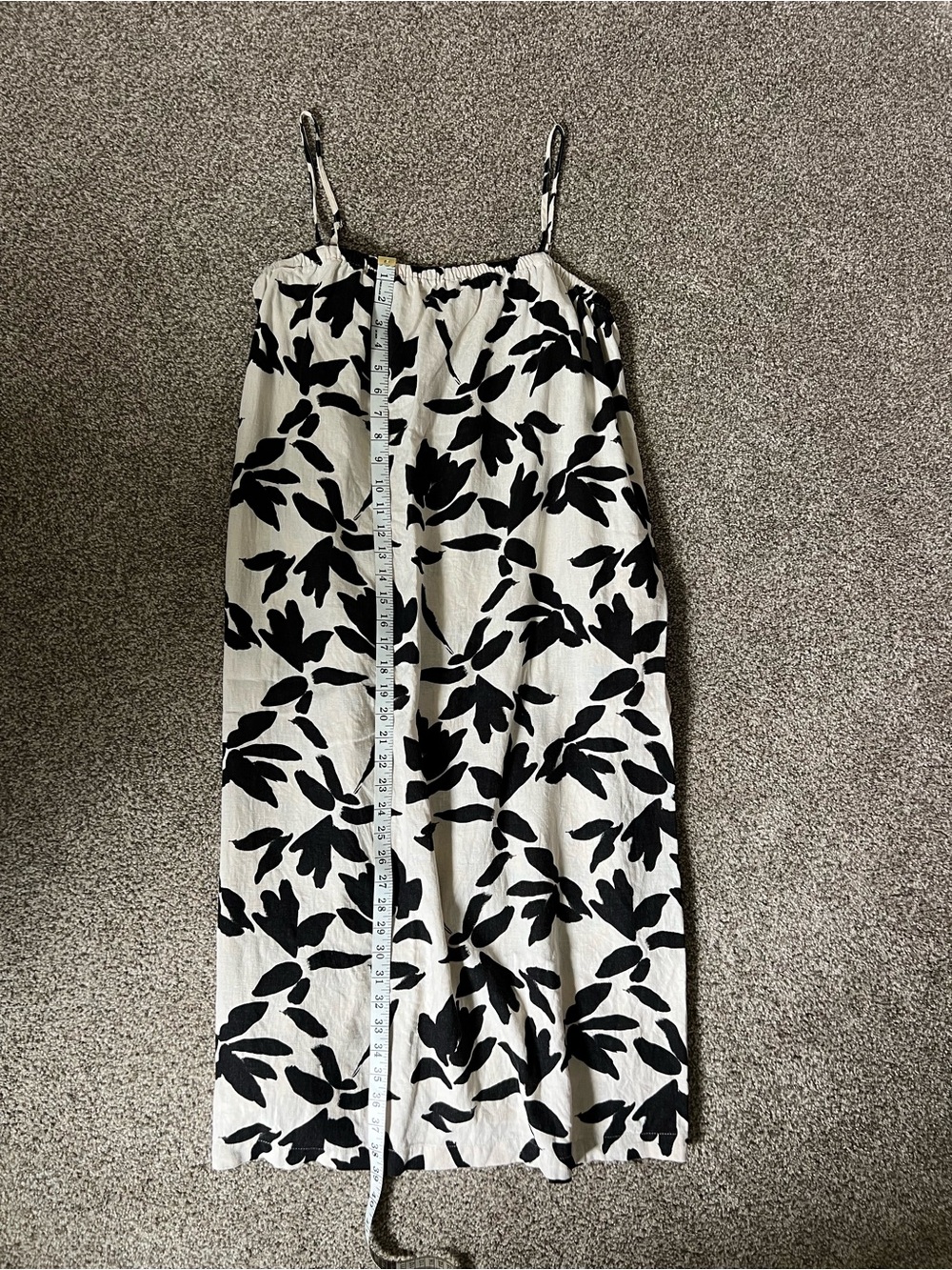 a new day White Black Floral Linen Blend Midi Dress Size XXL - Picture 5 of 6
